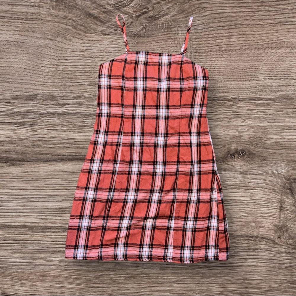 Plaid Orange Dress